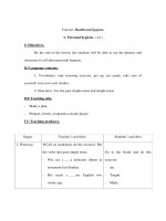 Anh văn 7 - Unit ten: Health and hygieney - Phần 1 pdf