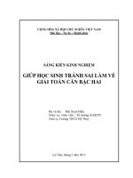 Giúp học sinh tránh sai lầm về giải toán căn bậc hai