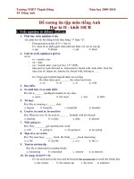 đề cương giới hạn ôn tập HKII 10CB