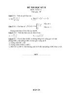 Thi thử HK II Toán_11 số 9