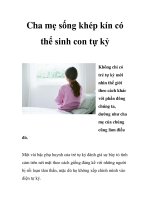 Cha mẹ sống khép kín có thể sinh con tự kỷ potx