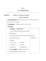Giáo án Anh văn lớp 8 - UNIT 7 MY NEIGHBORHOOD - PERIOD 40 LESSON 1 : GETTING STARTED LISTEN AND READ doc