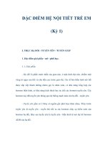 ĐẶC ĐIỂM HỆ NỘI TIẾT TRẺ EM (Kỳ 1) pps