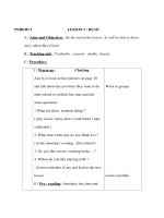 Giáo án Anh văn lớp 8 - Unit 1 - PERIOD 5 - LESSON 5 : READ pot