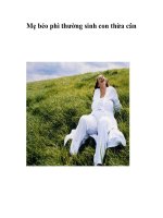 Mẹ béo phì thường sinh con thừa cân pps