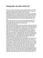 Những điều nên biết về ĐÀ LẠT