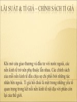 Kinh tế vĩ mô-Lãi suất & tỉ giá ppt