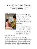 MỨC TĂNG CÂN CHUẨN CHO PHỤ NỮ CÓ THAI doc