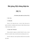 Bài giảng Hội chứng thận hư (Kỳ 1) ppsx