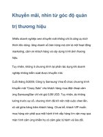 Khuyến mãi, nhìn từ góc độ quản trị thương hiệu potx