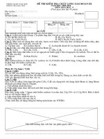 Đề + Đáp án Hóa học 9 - GĐIII