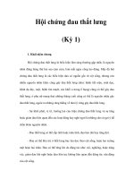 Hội chứng đau thắt lưng (Kỳ 1) pptx