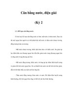 Cân bằng nước, điện giải (Kỳ 2) ppt