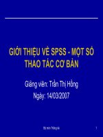 Giới thiệu SPSS - Một số thao tác cơ bản docx