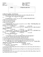 Đề kiểm tra 1 tiết  TV