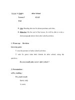 Giáo án Anh văn lớp 6 - Period 34 - Unit 6 - Lesson 3 P.62 ppsx