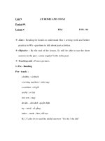 Giáo án Anh văn lớp 6 - Unit 9 - Period 60 - Lesson 6 - AT HOME AND AWAY B3,4 P.93 - 94 pptx