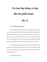 Các loại ống thông và ống dẫn lưu phẫu thuật (Kỳ 1) ppt