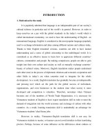 The study: An analysis of common errors on verb tenses and word choices in VietnameseEnglish translation by the secondyear English majors at Dong Thap University