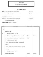 Giáo án anh văn lớp 12 - UNIT THREE: WAYS OF SOCIALISING - READING potx