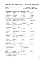 ĐỀ THI TIẾNG ANH 6 - HK II