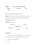 Giáo án Anh văn lớp 6 - Period 45 - Lesson 6 P.78 - Unit 7 THE WORLD OF WORK The worker B4,5 ppsx