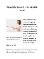 Dùng nhiều vitamin C có thể gây dị tật thai nhi pps