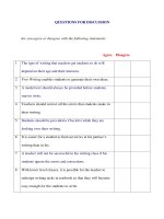 Giáo án anh văn lớp 12 - QUESTIONS FOR DISCUSSION pptx