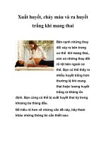 Xuất huyết, chảy máu và ra huyết trắng khi mang thai potx