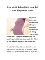 Đảm bảo đủ dưỡng chất cả trong thai kỳ và thời gian cho con bú doc