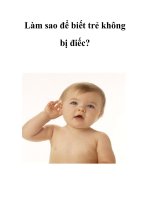 Làm sao để biết trẻ không bị điếc? ppt