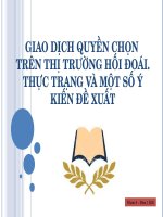 GIAO DỊCH QUYỀN CHỌN TRÊN THỊ TRƯỜNG HỐI ĐOÁI.THỰC TRẠNG VÀ MỘT SỐ Ý KIẾN ĐỀ XUẤT