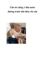 Cho trẻ uống 1 thìa nước đường trước khi tiêm vắc-xin ppsx