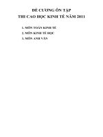 đề cương ôn tâp ̣ thi cao hoc kinh tế năm 2011 ̣