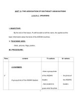 Giáo án anh văn lớp 12 - UNIT 16: THE ASSOCIATION OF SOUTHEAST ASIAN NATIONS - LESSON 2: SPEAKING ppt