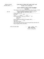 Giấy chứng nhận tốt nghiệp THCS