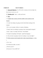 Giáo án Anh văn lớp 8 - Unit 3 - PERIOD 20 - TEST NUMBER 1 ppt