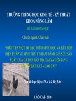 “ĐIỀU TRA MỘT SỐ ĐẶC ĐIỂM SINH HỌC VÀ KẾT HỢP BIỆN PHÁP VỆ SINH THÚ Y NHẰM ĐÁNH GIÁ SỨC SẢN XUẤT CỦA GÀ ĐEN BẢN ĐỊA TẠI XÃ DỀN SÁNG HUYỆN BÁT XÁT – LÀO CAI"