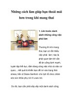 Những cách làm giúp bạn thoải mái hơn trong khi mang thai doc