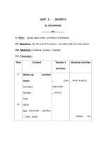 Giáo án anh văn lớp 12 - UNIT 9 : DESERTS - SPEAKING docx