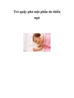 Trẻ quậy phá một phần do thiếu ngủ potx