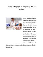 Những xét nghiệm bổ sung trong thai kỳ (Phần 1) pptx