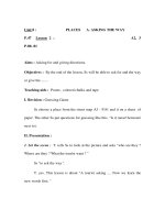 Giáo án Anh văn lớp 6 - Unit 8 : P.47 - Lesson 2 : PLACES docx