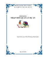 bài giảng  nhập môn quản lý dự án