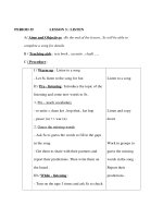 Giáo án Anh văn lớp 8 - UNIT 6 - PERIOD 35 - LESSON 3 : LISTEN potx