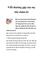 9 lỗi thường gặp của mẹ khi chăm bé doc