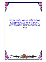 NHẬN THỨC NGƯỜI TIÊU DÙNG VÀ MỘT SỐ YẾU TỐ TÁC ĐỘNG ĐẾN HÀNH VI TIÊU DÙNG THẢO DƯỢC - CHƯƠNG 5 pot