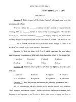 Giáo án anh văn lớp 12 - KIỂM TRA 1 TIẾT potx