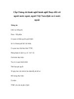 Cấp Chứng chỉ hành nghề hành nghề Dược đối với người nước ngoài, người Việt Nam định cư ở nước ngoài ppt