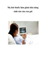Mẹ hút thuốc làm giảm khả năng sinh sản của con gái pps